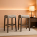 Coco Upholstered Backless Saddle Seat Bar Stools 29" Height Set of 2, Gray