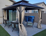 10’ X 14’ Outdoor Hardtop Gazebo Metal Frame Galvanized Steel Double Roof with Curtains and Nettings for Patio Desk Backyard Bronze