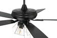 52" Eos 4 Light Ceiling Fan in Flat Black Finish with Reversible Flat Black/Greywood Blades