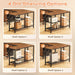 47 Inch L Shaped Desk with Power Outlets, 5 Fabric Drawers