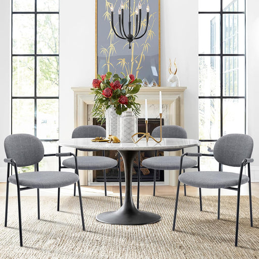 Modern Dining Chairs Set of 4, Set of 4 Dining Chairs with Back, Small Upholstered Side Dining Armchairs for Kitchen,Dining Room, Restaurant, Grey