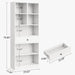 Bookcase and Bookshelves, 70" Tall Bookshelf Floor Standing 6 Tiers Display Storage Shelves, Book Shelf with Drawers for Home Office, Living Room, Bedroom, Library, White