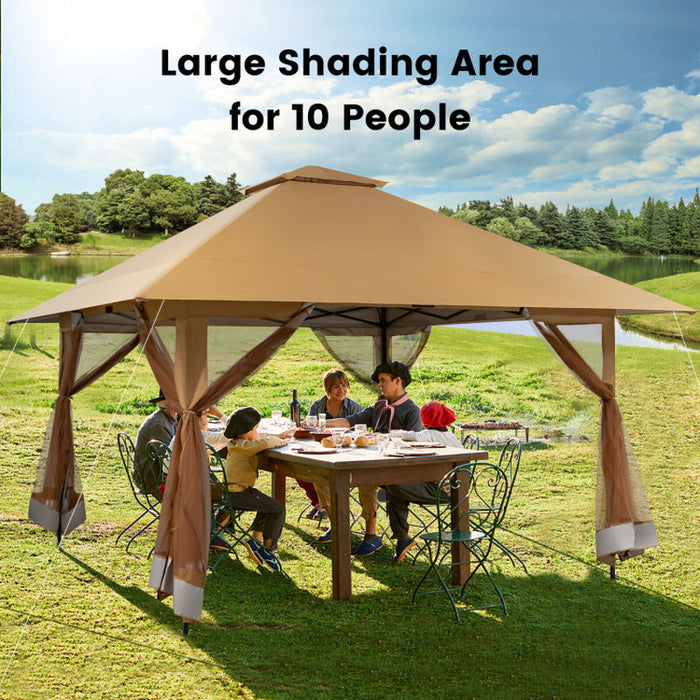 13 X 13 Feet Pop-Up Instant Gazebo Canopy Tent with Mesh Sidewall