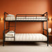 Bunk Bed Twin over Full Size with High Guardrail and Ladder,Twin Size Convertible Metal Bunk Beds for Kids/Teens/Adults,Easy Assembly, No Box Spring Needed,Vintage Brown