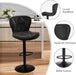Modern Bar Stools Set of 2, Adjustable Faux Leather Upholstered Swivel Bar Stools, Counter Height Bar Chairs with Back for Kitchen Island, Black