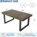 Farmhouse Dining Table 71", Rustic Kitchen Table for 6-8, Brown