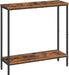 29.5" L Narrow Console Table, Sofa Table behind Couch with 2-Tier Storage Display Shelves, 8.7" D Small Entryway Table for Hallway, Foyer, Living Room, Bedroom, Rustic Brown and Black BF22XG01