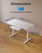Standing Desk with Keyboard Tray, 48 X 24 Inch Adjustable Height Sit Stand Desk with Memory Presets for Home Office, Ergonomic Computer Workstation, White