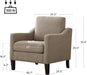 Brown Upholstered Armchairs With Polished Wooden Legs