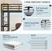 Loft Bed with Desk, Metal Loft Bed Twin Size with 2 Built-In Ladders, with Safety Guard,Space-Saving Bed Frame, Noise Free for Small Bedroom, Black (Twin Size)