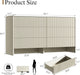 55" Wide Modern Dresser for Bedroom, 6 Drawer Chest of Drawers with Curved Design, Push-To-Open Storage Dresser, Beige