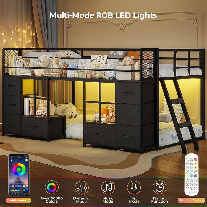 Black PremiumMetalConstruction Twin Over Twin Bunk Bed