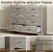 8-Drawer Dresser for Bedroom, Modern Wooden Chest of Drawers with Metal Handles, Anti-Tipping Design, Sturdy and Stable Storage Organizer for Living Room, Entryway, Home Office