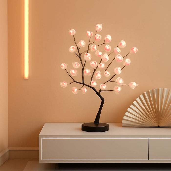 lamp for bonsai tree 18 Inch Cherry Blossom Bonsai Tree Lamp Warm White — ShipItFurniture