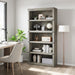 5 Tier Farmhouse Bookcase, 67.4" Tall Book Shelf with Storage