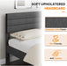 Queen Upholstered Platform Bed Frame with Headboard,Linen Dark Gray