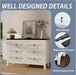 White Dresser for Bedroom Modern: 47" Wide 6 Drawer Dresser with Deep Drawers, Large Chest of Drawers with Metal Handles, Wood Dressers for Living Room, Hallway