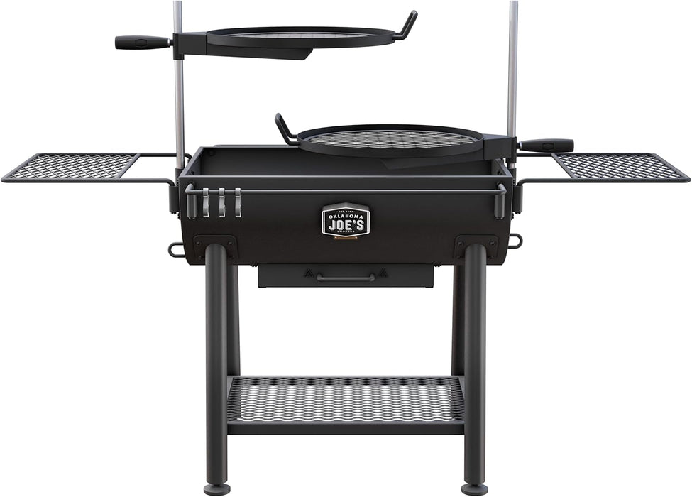 Firecraft Series Modular Open Fire Barrel Charcoal Grill with 480 Sq. In. Cooking Area in Black