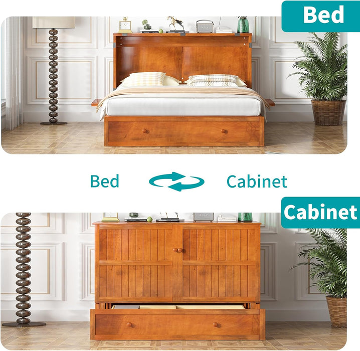 Queen Murphy Cabinetry Bed USB Charging ConsoleUnit