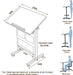 Height Adjustable Standing Desk with Storage Bag Widths16 in Length 24 In, Portable Rolling Mobile Stand up Table with Wheels, 360 Degree Flip Laptop Computer Desk for Home Office, Rustic Brown