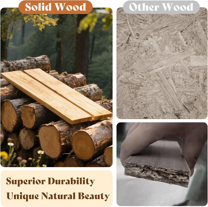 Queen Size Solid Wood Bed Frame with Headboard, Minimalist Platform Bed with Wood Slats Support/No Box Spring Needed/Easy Assembly/Noise-Free, Natural