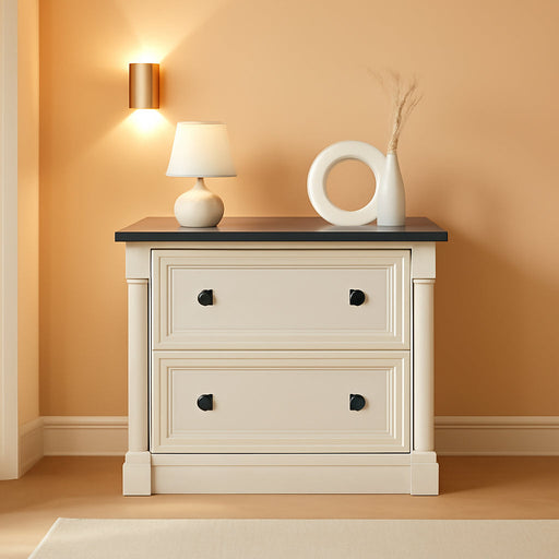 Palladia 2 Drawer File Cabinet, Lateral Filing Cabinets for Home Office, Hanging File Folders Organizer, Interlocking Drawers, in Glacier Oak Finish