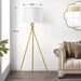 Gold Tripod Floor Lamp, 61” Floor Lamps for Living Room with Rotary Switch