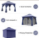 Patio Gazebo 10'X10', Outdoor Heavy Duty Party Tent Shelter with Double Roofs, Mosquito Nettings and Privacy Screens for Backyard, Garden, Lawn, Navy Blue