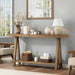 Solid Wood Console Tables - 63" Pinewood Farmhouse Rustic Hallway Table, Foyer Tables Living Room, Solid Firwood Sofa Table for Entryway, Brown