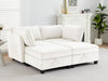 Beige Modular Sectional Sofa Featuring Sleeper Storage