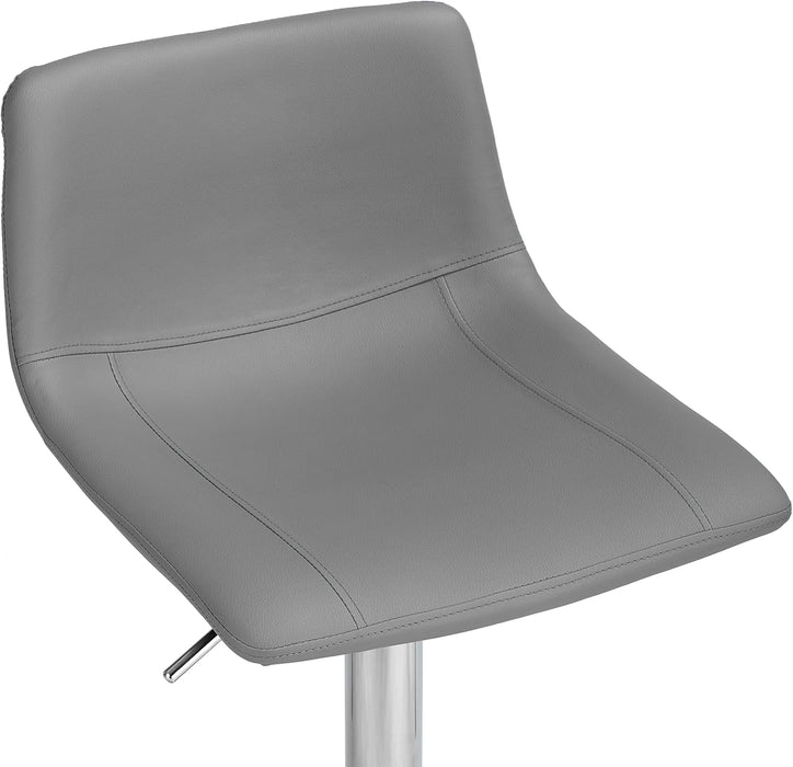 Bar Stools Modern PU Leather, Bar Stools Set of 2 Counter Height, Swivel Barstools with Footrest and L Shape Back, Height Adjustable Modern Bar Chairs for Kitchen, Grey