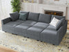 Modular Sectional Sleeper Sofa Reversible, Bluish Grey