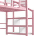 Bright Pink TwinSize Metal LoftBed With SafetyGuardrail