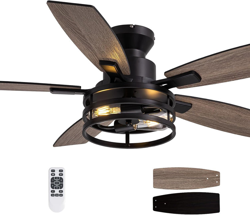 Industrial Black Ceiling Fan With Advanced Lighting