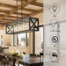 Black Gold Five Light Rectangular Dining Chandelier