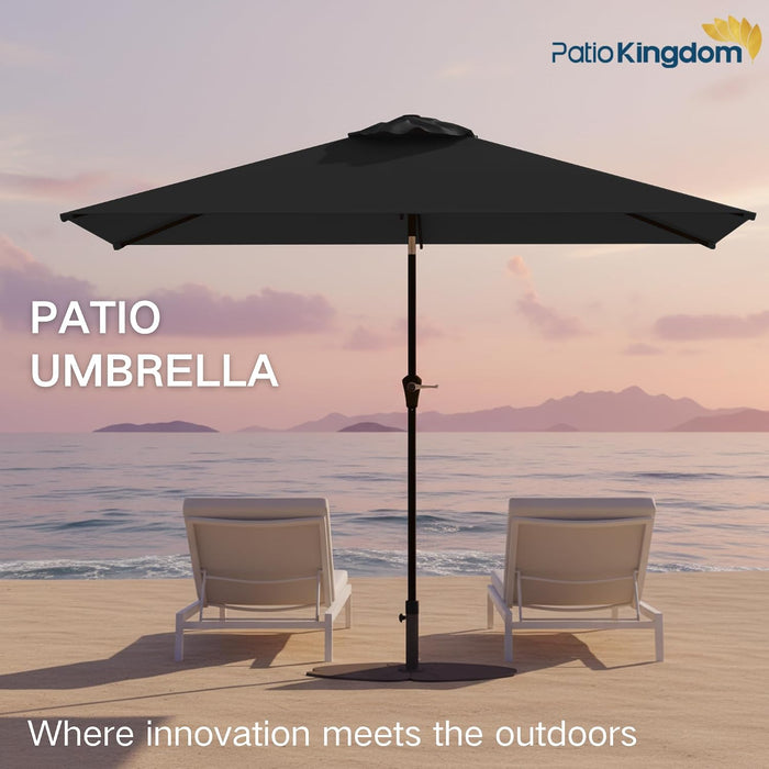 6.5'X10' Rectangular Patio Outdoor Umbrella,Large Coverage with Push-Button Tilt & UV Protection,Sturdy Ribs for Deck,Lawn,Pool,Backyard