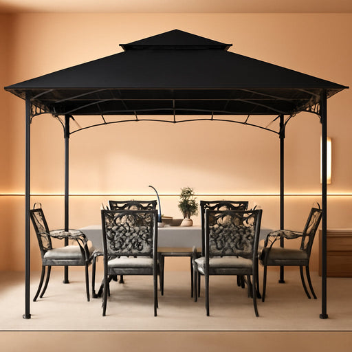 Gazebos for Patios - Outdoor Steel Frame Gazebo for Lawn Backyard Garden Deck 10X12 (Black)