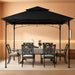 Gazebos for Patios - Outdoor Steel Frame Gazebo for Lawn Backyard Garden Deck 10X12 (Black)
