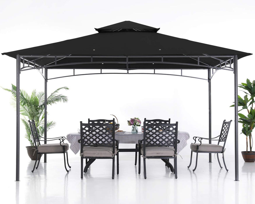 Gazebos for Patios - Outdoor Steel Frame Gazebo for Lawn Backyard Garden Deck 10X12 (Black)