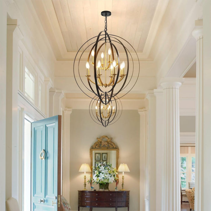 Black And Gold Chandelier Farmhouse Pendant Lighting