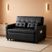 Black Leatherette Convertible Sleeper Sofa With USB