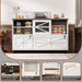 White FarmhouseStyle Locking File Cabinet Legal A4