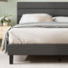 Piper Upholstered Platform Bed with Paneled Headboard, Queen