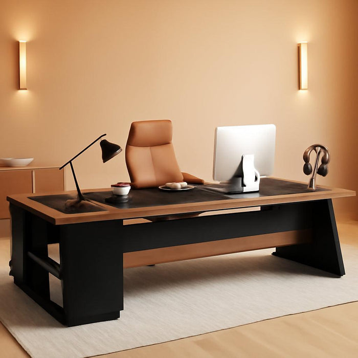 78Inch Executive Desk Featuring Ample Storage Cabinets