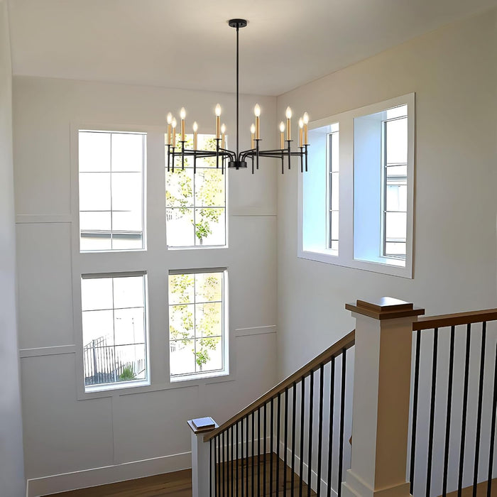 Modern Farmhouse Black and Gold Chandeliers for Dining Room