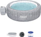 Saluspa Sicily Airjet 7 Person Inflatable Hot Tub round Portable Outdoor Spa with 180 Soothing Airjets and Insulated Cover Gray