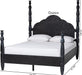 Martino Four-Poster Platform Bed Black Queen