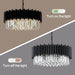 Luxurious Black 24 Inch Crystal Chandelier Dimmable