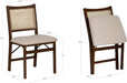 Kasi Brown and Natural Rattan Cane Fully Assembled Foldable Wooden Dining Side Chair