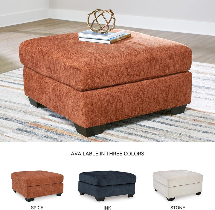 Aviemore Casual Square Oversized Accent Ottoman for Living Room, Orange